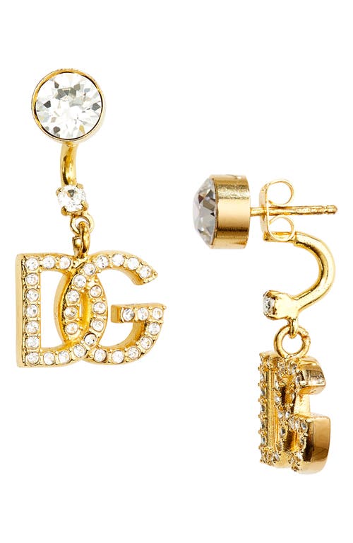 Dolce&Gabbana Dolce&Gabbana DG Crystal Logo Drop Back Earrings