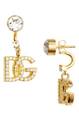 Dolce&Gabbana Dolce&Gabbana DG Crystal Logo Drop Back Earrings