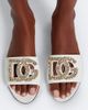 Dolce&Gabbana Dolce&Gabbana DG embellished leather slides - 2