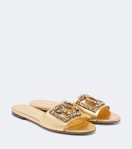 Dolce&Gabbana Dolce&Gabbana DG embellished metallic leather slides