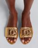 Dolce&Gabbana Dolce&Gabbana DG embellished metallic leather slides - 2
