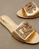 Dolce&Gabbana Dolce&Gabbana DG embellished metallic leather slides - 6