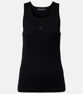 Dolce&Gabbana Dolce&Gabbana DG embellished ribbed-knit cotton tank top