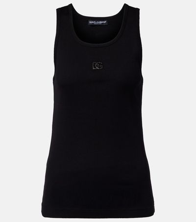 Dolce&Gabbana Dolce&Gabbana DG embellished ribbed-knit cotton tank top