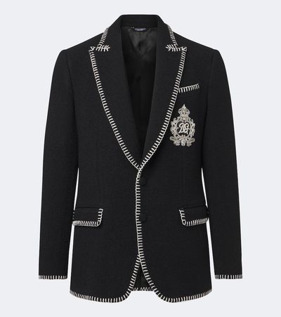 Dolce&Gabbana Dolce&Gabbana DG embellished wool-blend tweed blazer