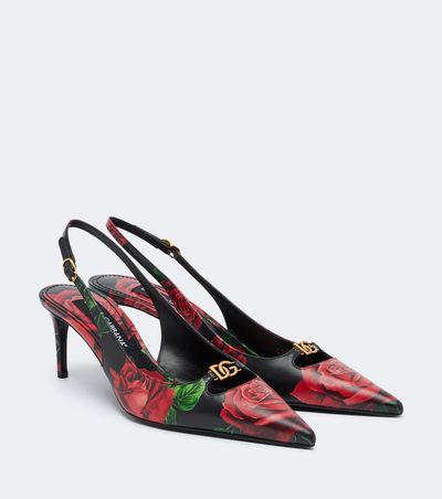 Dolce&Gabbana Dolce&Gabbana DG floral leather slingback pumps