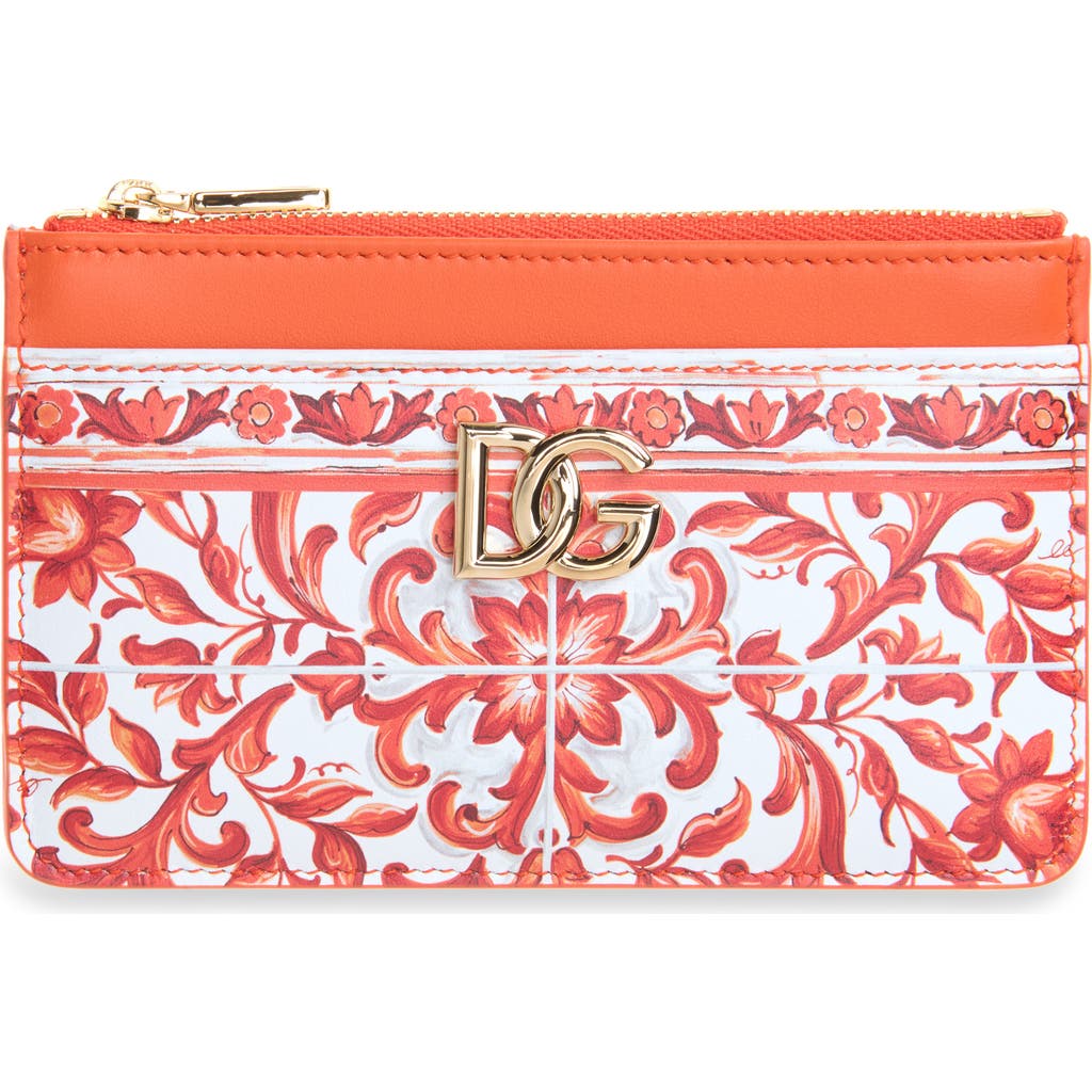 Dolce&Gabbana Dolce&Gabbana DG Logo Majolica Print Leather Coin Purse