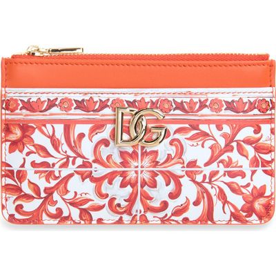 Dolce&Gabbana Dolce&Gabbana DG Logo Majolica Print Leather Coin Purse