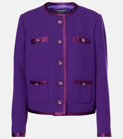 Dolce&Gabbana Dolce&Gabbana DG satin-trimmed wool-blend crêpe jacket