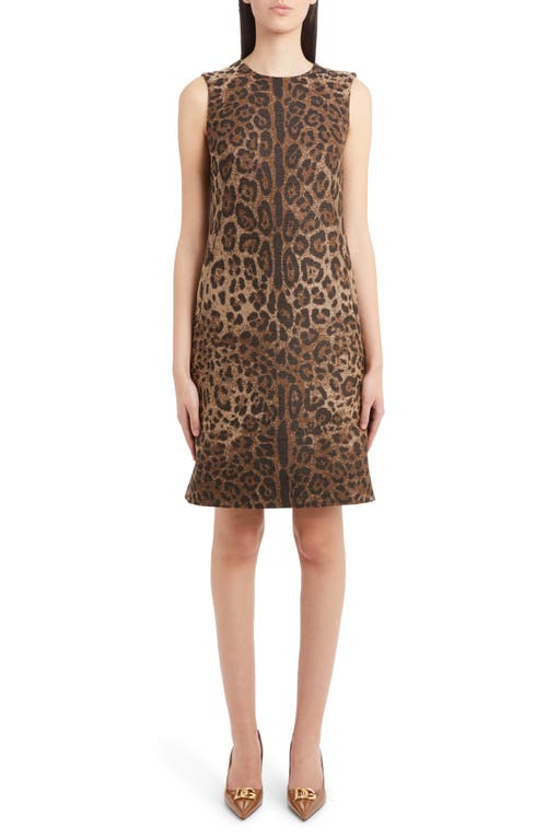 Dolce&Gabbana Dolce&Gabbana Dégradé Leopard Print Wool Blend Shift Dress