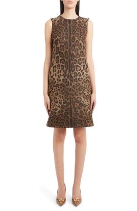Dolce&Gabbana Dolce&Gabbana Dégradé Leopard Print Wool Blend Shift Dress