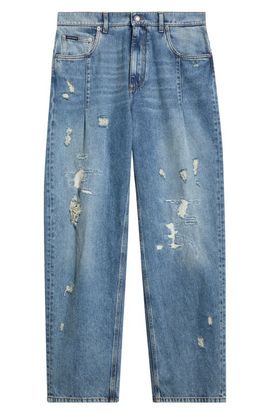 Dolce&Gabbana Dolce&Gabbana Distressed Pleated Straight Leg Jeans