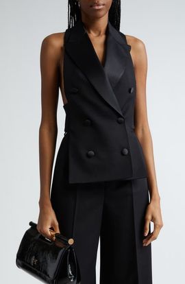 Dolce&Gabbana Dolce&Gabbana Double Breasted Wool Blend Gabardine Waistcoat