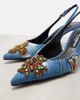 Dolce&Gabbana Dolce&Gabbana Embellished 60 denim slingback pumps - 5