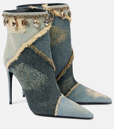 Dolce&Gabbana Dolce&Gabbana Embellished denim ankle boots