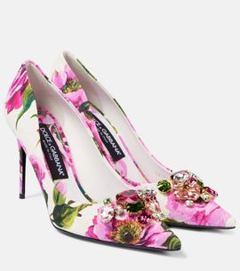 Dolce&Gabbana Dolce&Gabbana Embellished leather-trimmed pumps