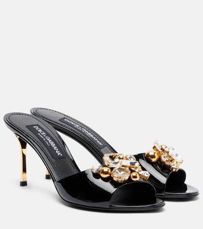 Dolce&Gabbana Dolce&Gabbana Embellished patent leather mules