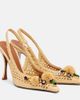 Dolce&Gabbana Dolce&Gabbana Embellished raffia-effect slingback pumps - 1
