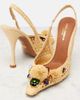 Dolce&Gabbana Dolce&Gabbana Embellished raffia-effect slingback pumps - 5