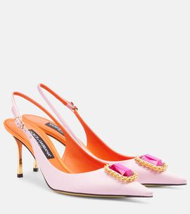 Dolce&Gabbana Dolce&Gabbana Embellished satin slingback pumps