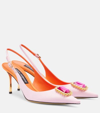 Dolce&Gabbana Dolce&Gabbana Embellished satin slingback pumps
