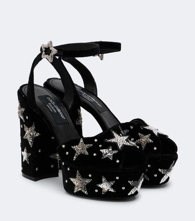 Dolce&Gabbana Dolce&Gabbana Embellished velvet platform sandals