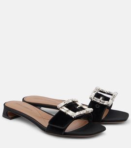 Dolce&Gabbana Dolce&Gabbana Embellished velvet slides
