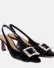 Dolce&Gabbana Dolce&Gabbana Embellished velvet slingback pumps - 1