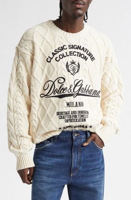 Dolce&Gabbana Dolce&Gabbana Embroidered Cable Stitch Sweater