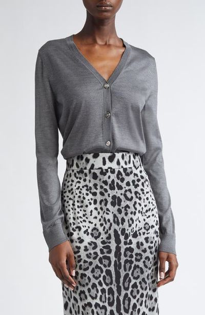 Dolce&Gabbana Dolce&Gabbana Embroidered Logo Silk V-Neck Cardigan