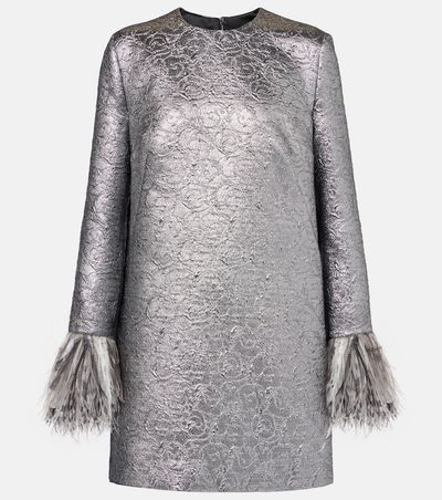 Dolce&Gabbana Dolce&Gabbana Feather-trimmed lamé minidress