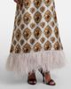 Dolce&Gabbana Dolce&Gabbana Feather-trimmed printed silk maxi dress - 5