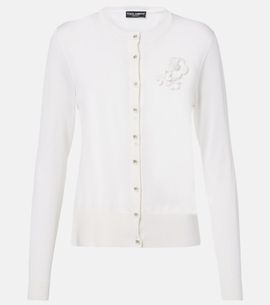 Dolce&Gabbana Dolce&Gabbana Floral-appliqué silk cardigan