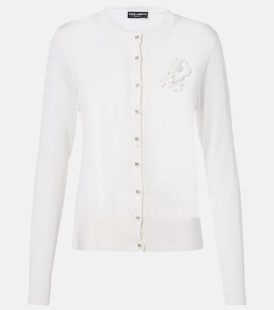 Dolce&Gabbana Dolce&Gabbana Floral-appliqué silk cardigan