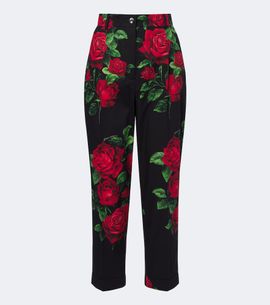 Dolce&Gabbana Dolce&Gabbana Floral cropped cotton straight pants