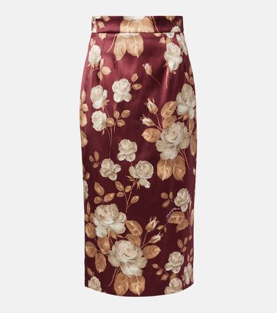 Dolce&Gabbana Dolce&Gabbana Floral high-rise satin midi skirt