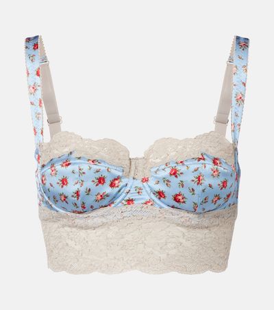 Dolce&Gabbana Dolce&Gabbana Floral lace-trimmed silk and cotton bra