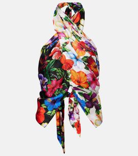 Dolce&Gabbana Dolce&Gabbana Floral scarf-detail silk top