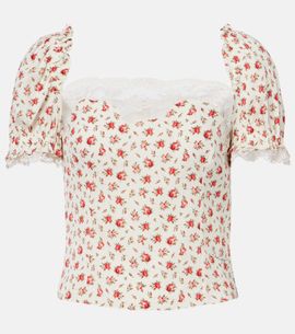 Dolce&Gabbana Dolce&Gabbana Floral silk and cotton-blend charmeuse top