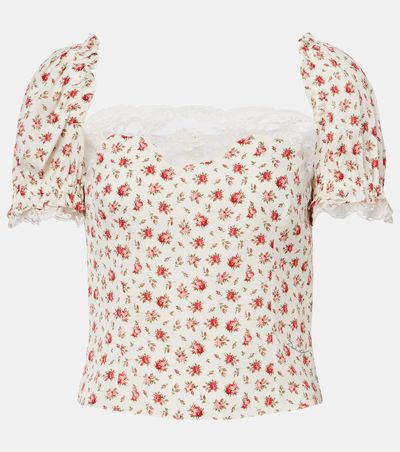 Dolce&Gabbana Dolce&Gabbana Floral silk and cotton-blend charmeuse top