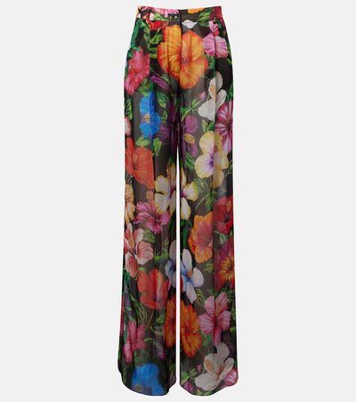Dolce&Gabbana Dolce&Gabbana Floral silk chiffon wide-leg pants