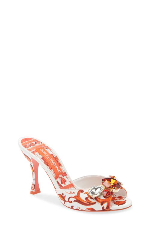 Dolce&Gabbana Dolce&Gabbana Keira Majolica Jeweled Slide Sandal
