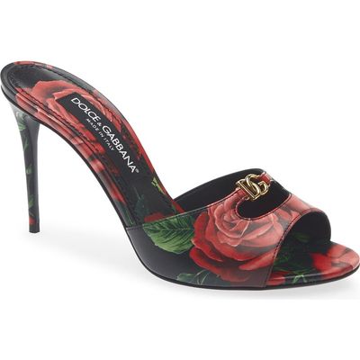 Dolce&Gabbana Dolce&Gabbana Keira Rose Print Slide Sandal