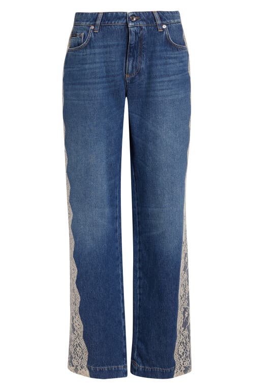 Dolce&Gabbana Dolce&Gabbana Lace Panel High Waist Straight Leg Jeans