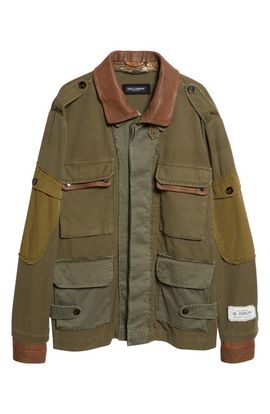 Dolce&Gabbana Dolce&Gabbana Leather Trim Cotton Jacket