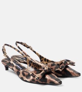Dolce&Gabbana Dolce&Gabbana Leo 30 printed satin slingback pumps