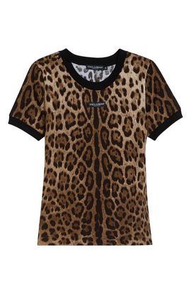 Dolce&Gabbana Dolce&Gabbana Leopard Jacquard Cotton Jersey T-Shirt