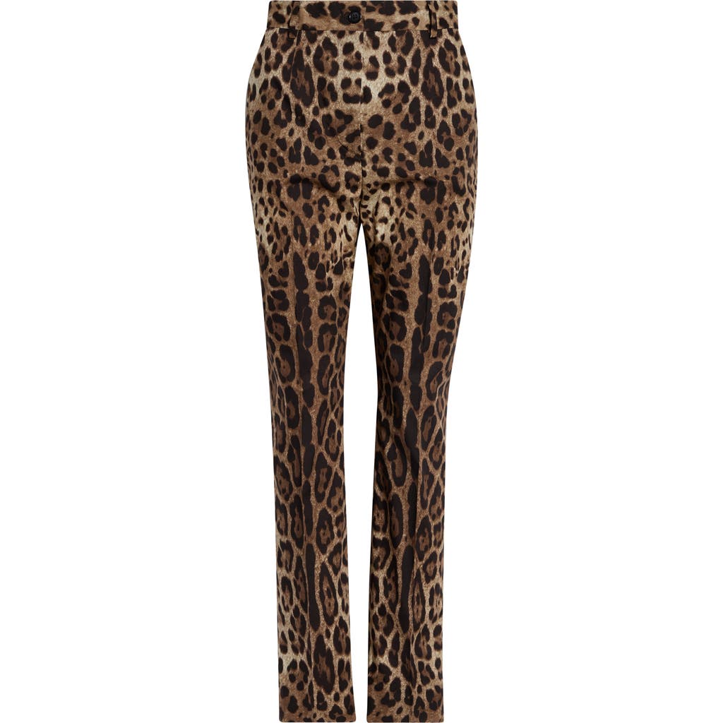 Dolce&Gabbana Dolce&Gabbana Leopard Print Cotton Poplin Pants