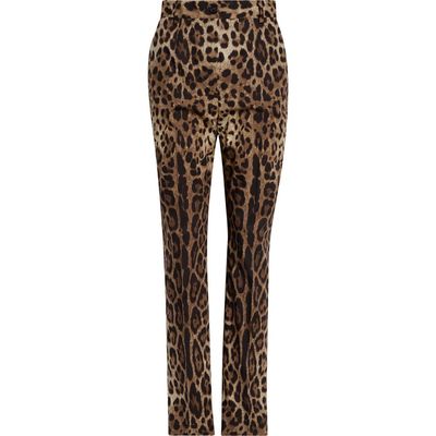 Dolce&Gabbana Dolce&Gabbana Leopard Print Cotton Poplin Pants