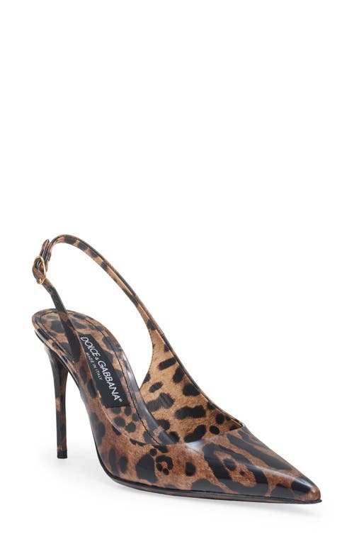 Dolce&Gabbana Dolce&Gabbana Leopard Print Pointed Toe Slingback Pump